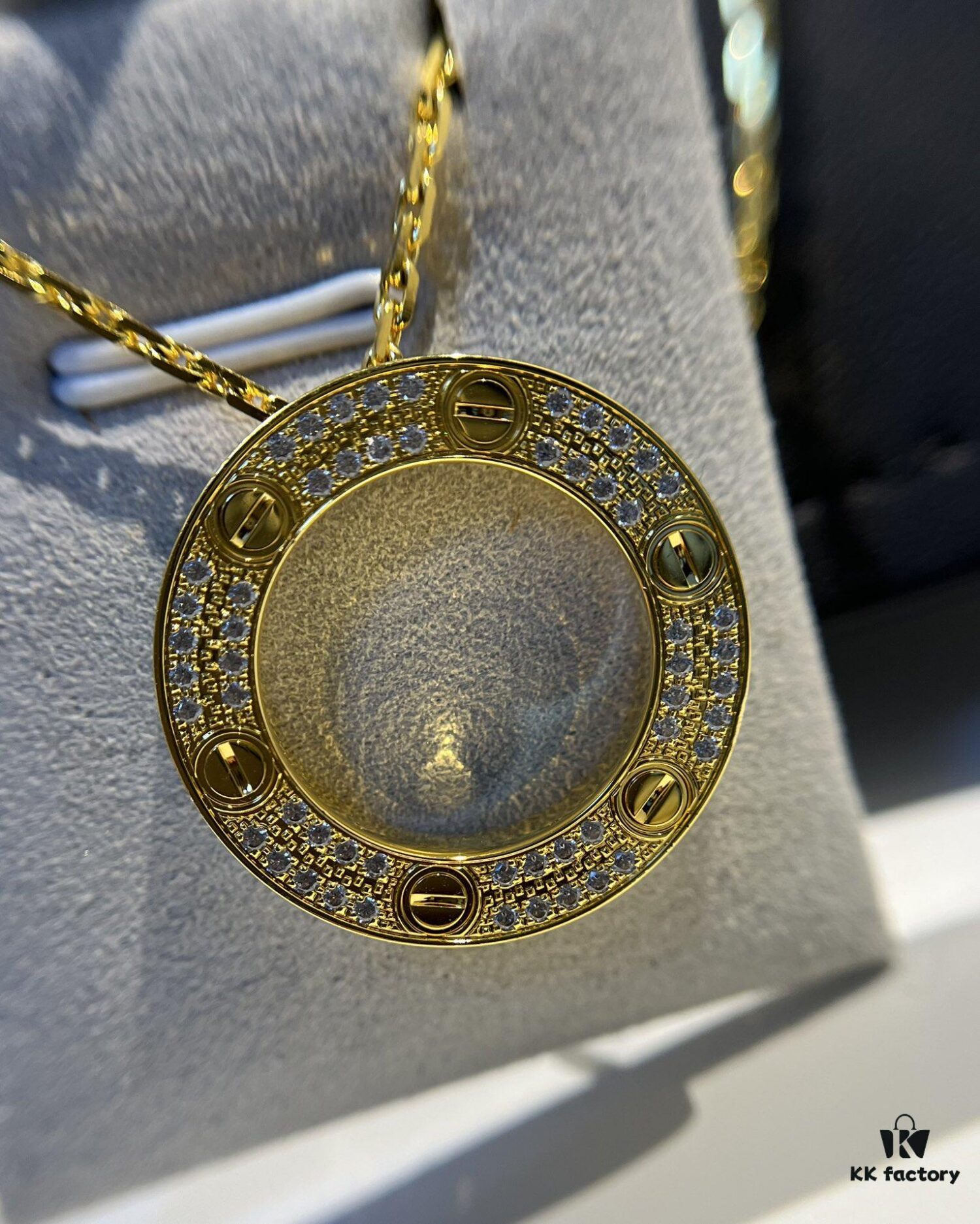 Kajia Love Series Starry Sky Pendant Necklace in Gold Color
