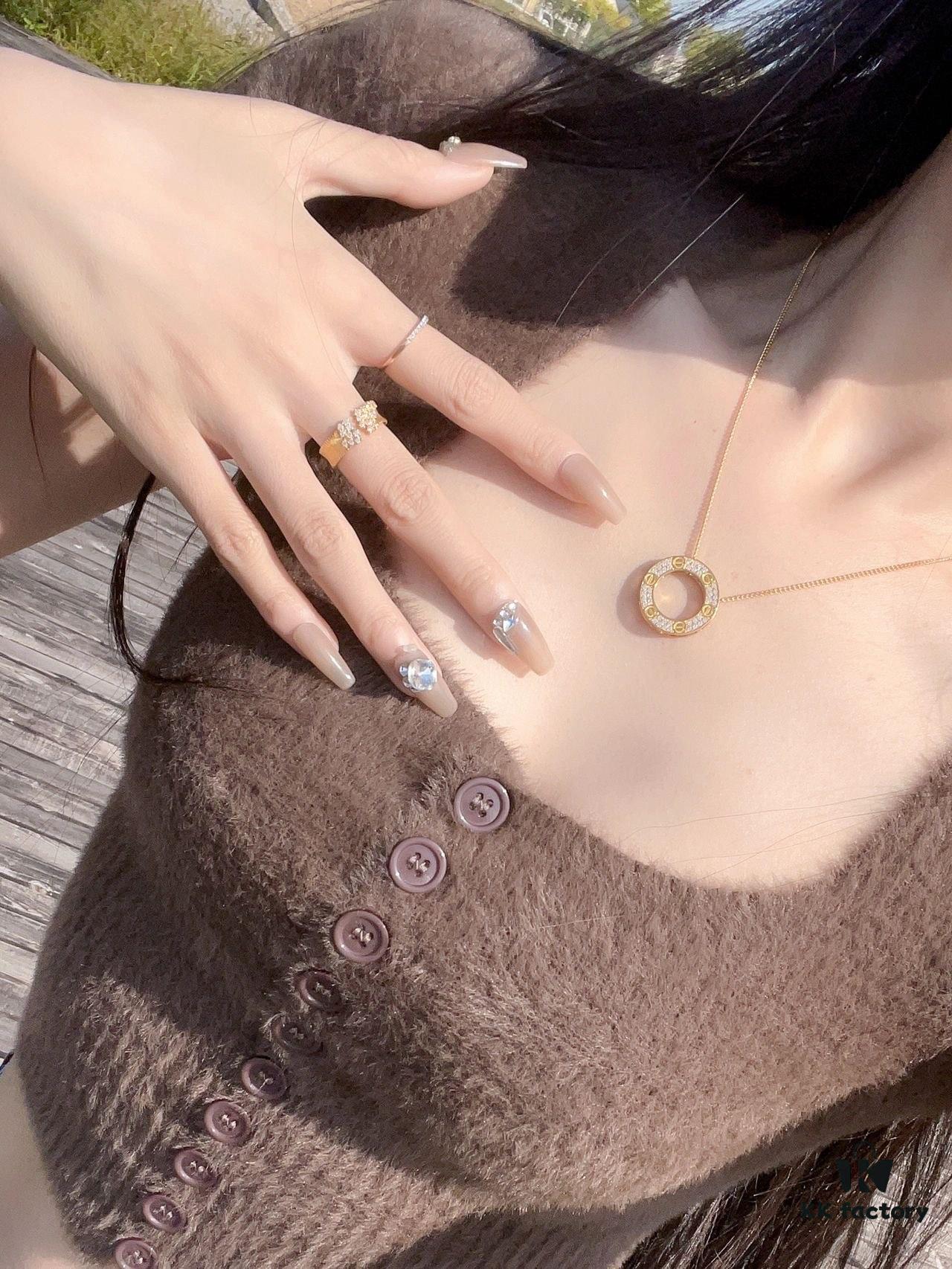 Kajia Love Series Starry Sky Pendant Necklace in Gold Color