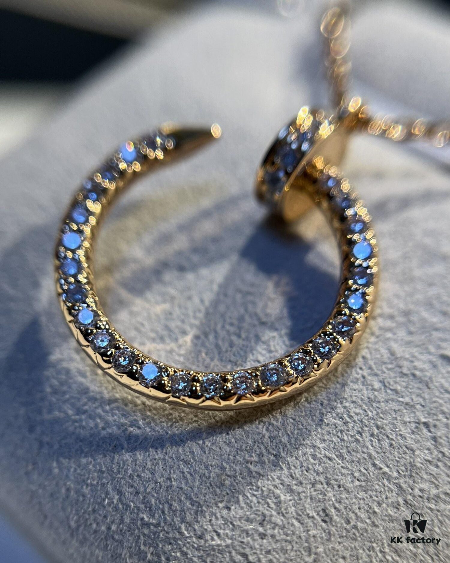 Cartier Full Diamond Nail Necklace in Rose Gold Color