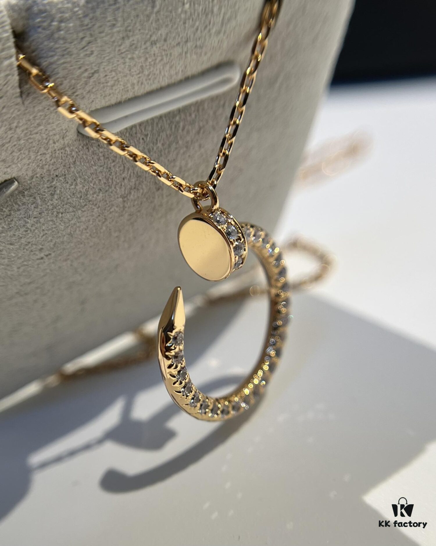 Cartier Full Diamond Nail Necklace in Rose Gold Color