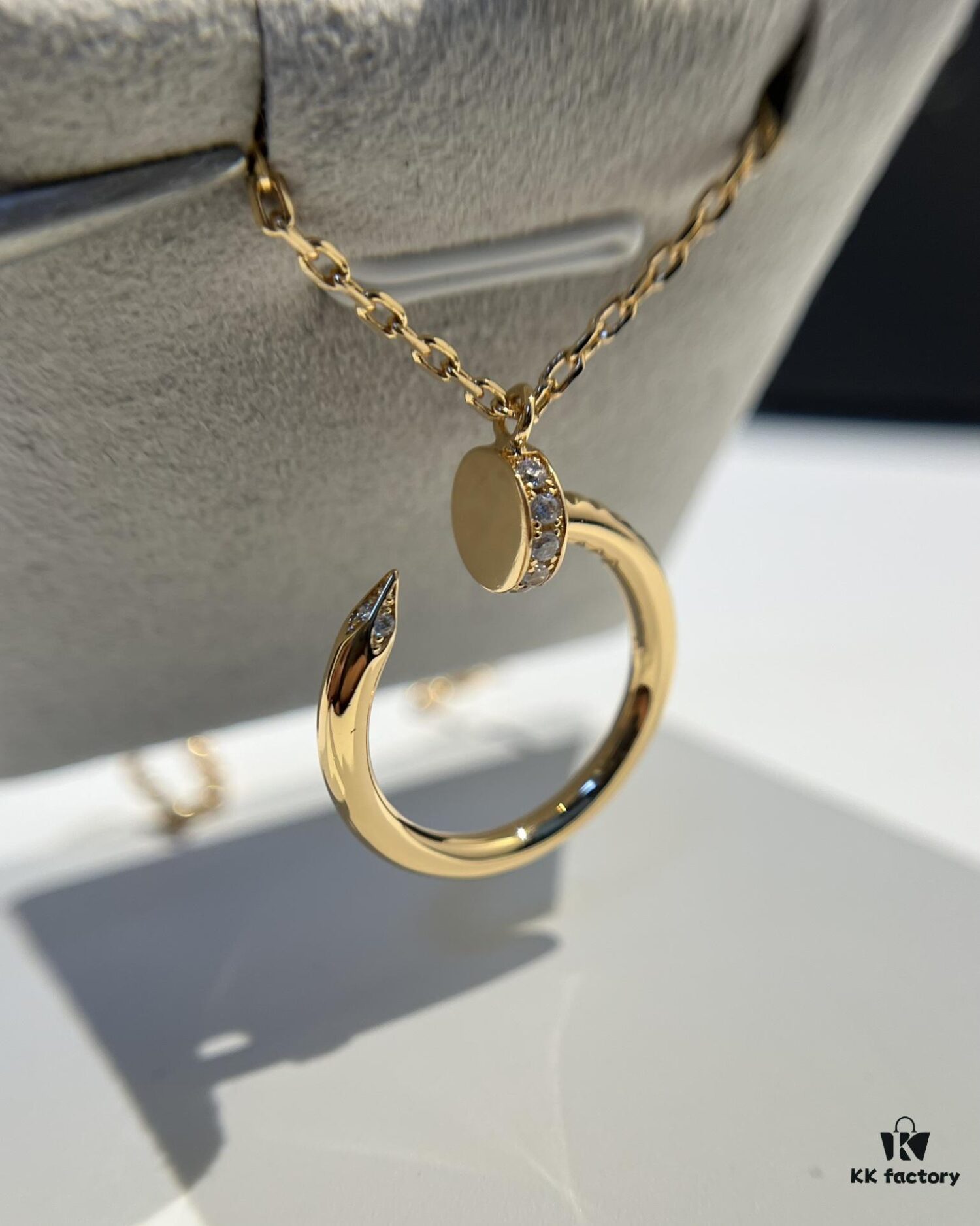 Cartier Diamond Nail Necklace in Rose Gold Color