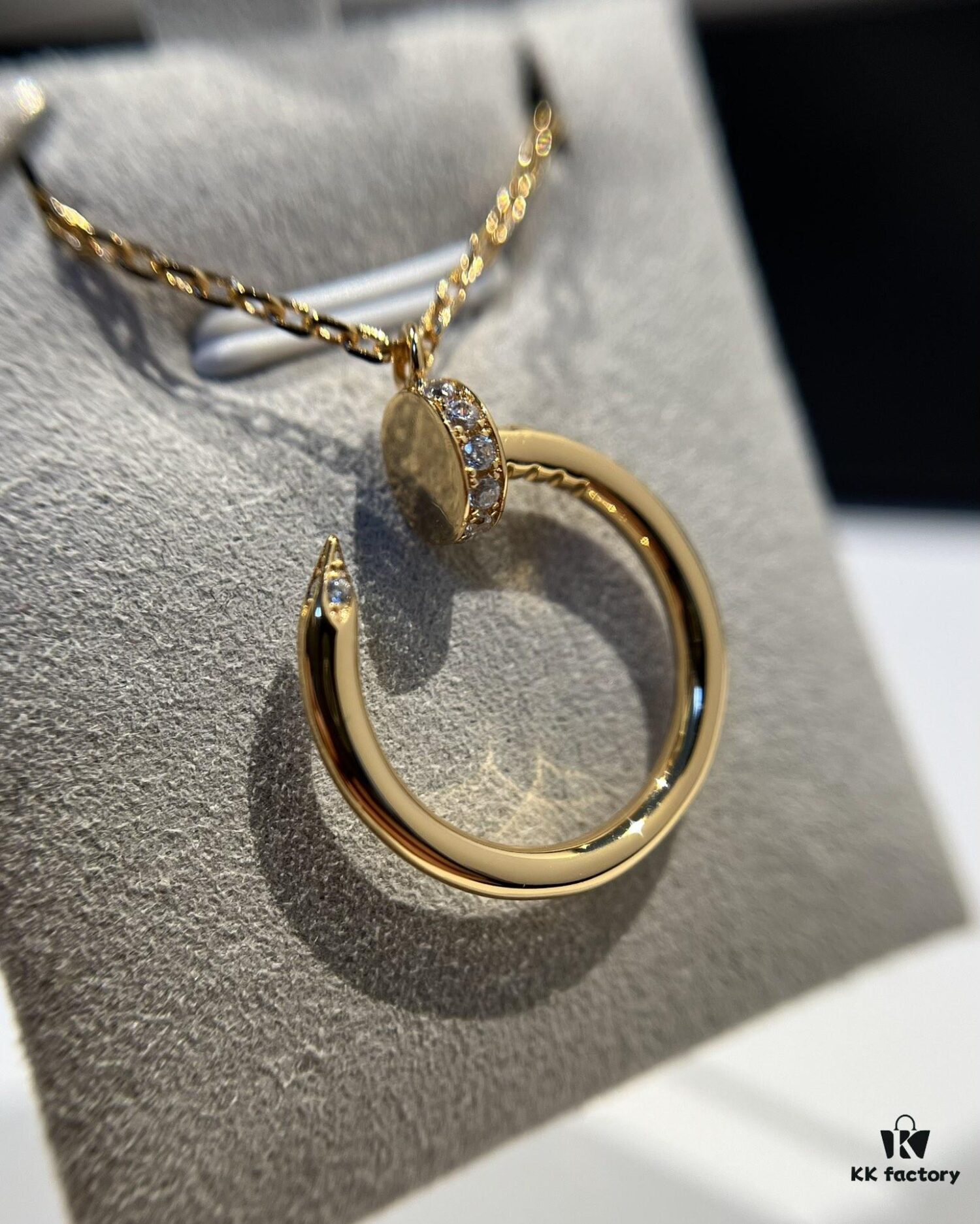 Cartier Diamond Nail Necklace in Rose Gold Color