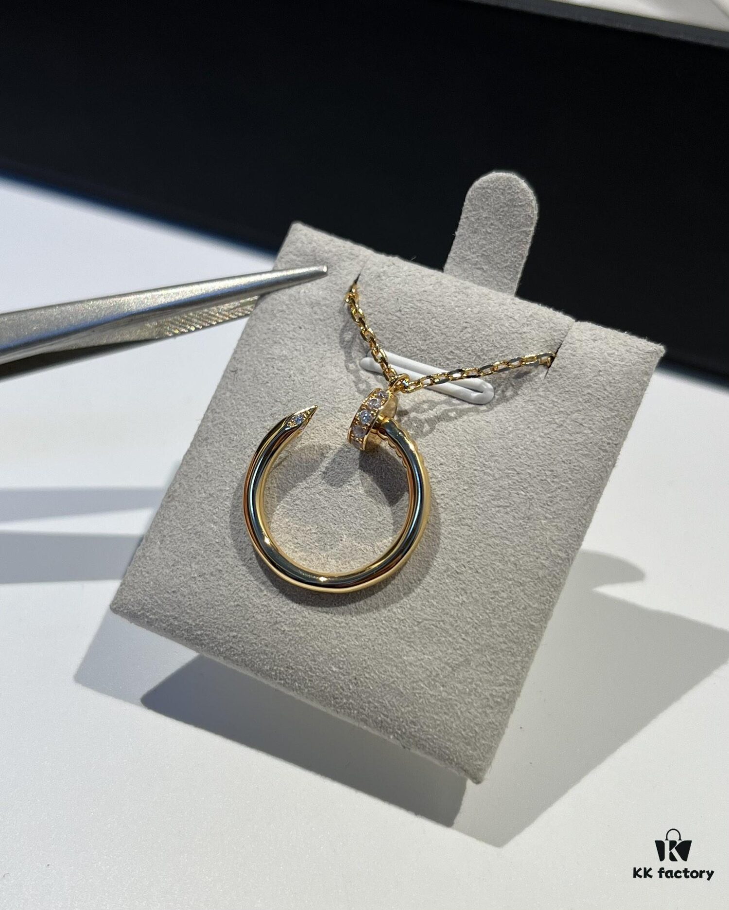 Cartier Diamond Nail Necklace in Rose Gold Color