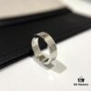 Cartier Love Collection Wide Plain Band Ring in White Gold with CNC Craftsmanship