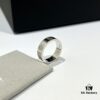 Cartier Love Collection Wide Plain Band Ring in White Gold with CNC Craftsmanship