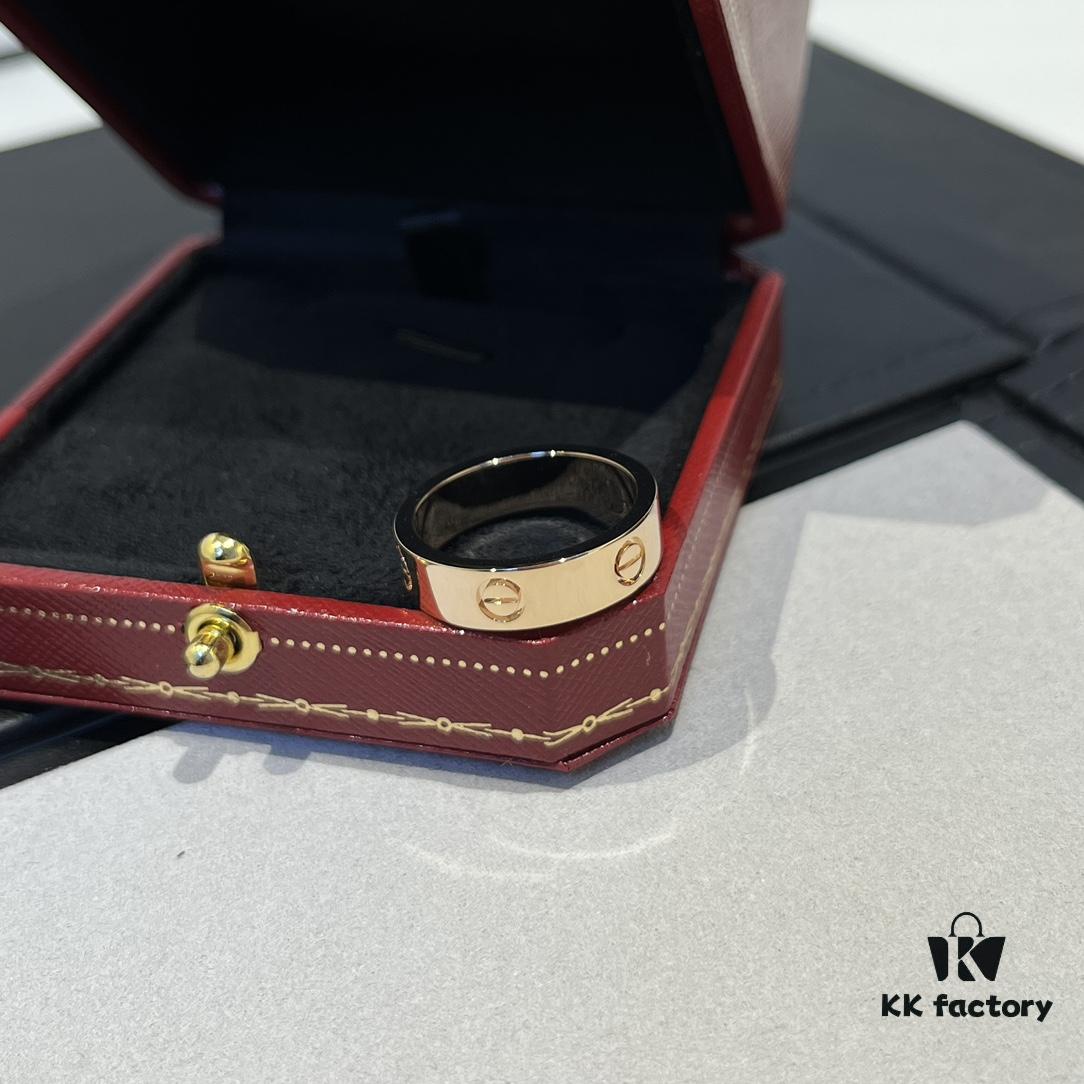 KAJIA Love Series Wide Plain Ring in Rose Gold with CNC Craftsmanship