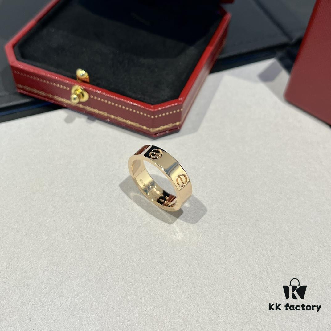 KAJIA Love Series Wide Plain Ring in Rose Gold with CNC Craftsmanship