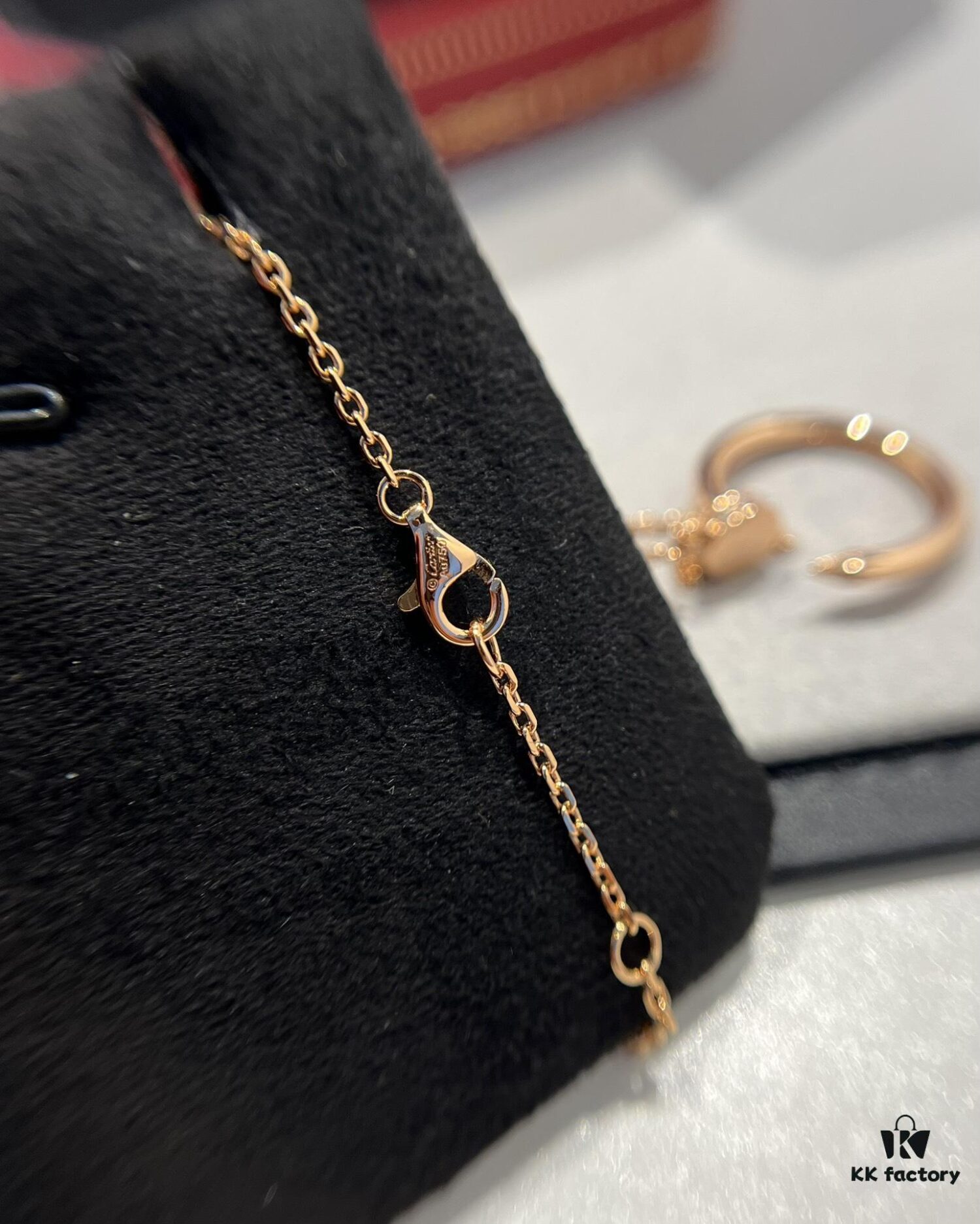 Cartier Diamond-Studded Nail Necklace in Rose Gold Color