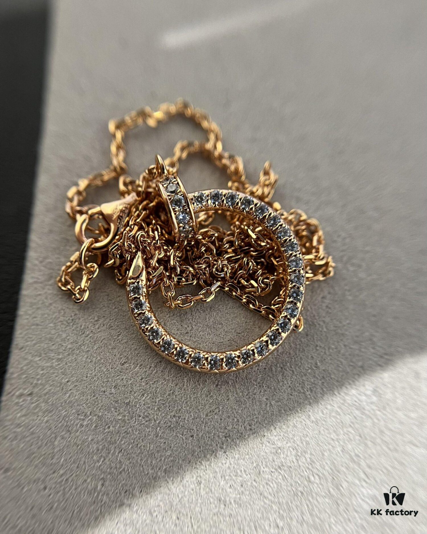 Cartier Full Diamond Nail Necklace in Rose Gold Color