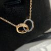 Cartier Classic Diamond-Paved Double Ring Necklace, CNC Crafted
