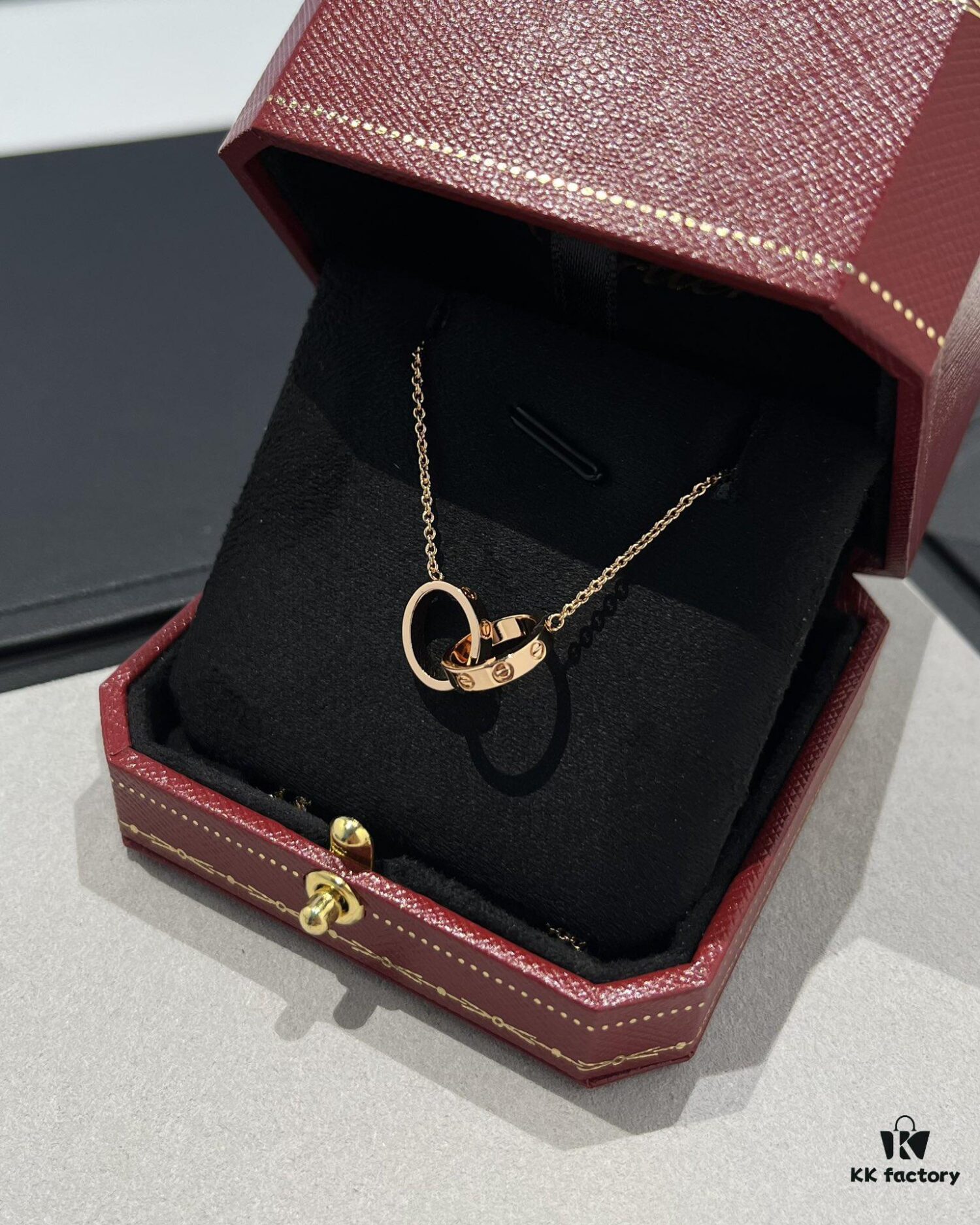 Cartier Classic Diamond-Free Double Ring Necklace, CNC Crafted