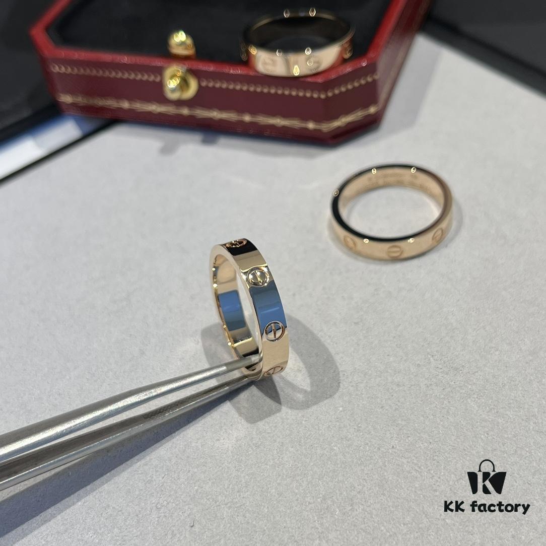 Cartier Love Collection Narrow Diamond-Free Ring in Rose Gold with Top-Tier CNC Craftsmanship