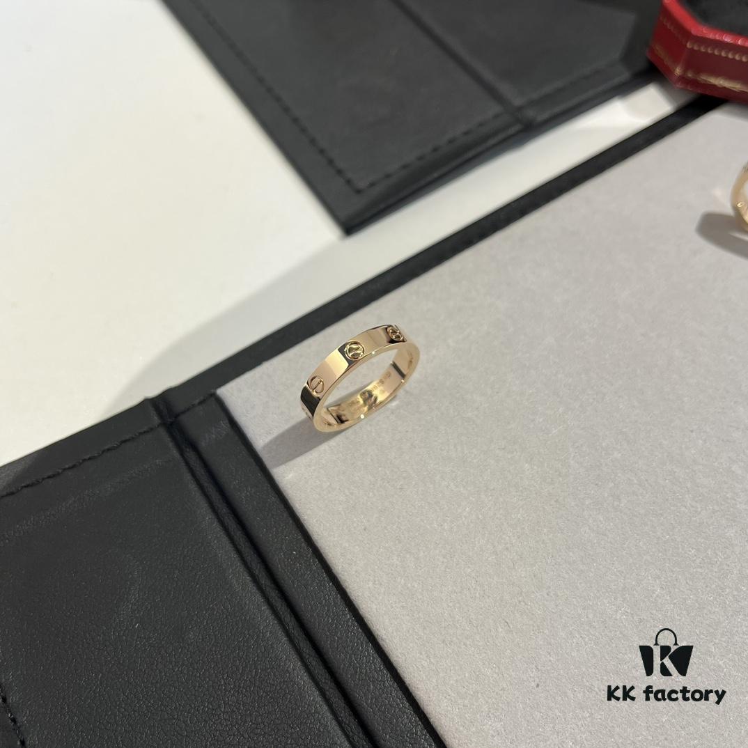 Cartier Love Collection Narrow Diamond-Free Ring in Rose Gold with Top-Tier CNC Craftsmanship