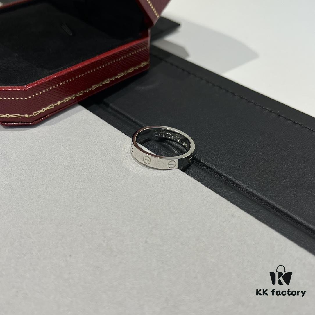 Cartier Love Collection Narrow Plain Ring in White Gold