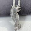 Paved Diamond Panther Necklace (Paired with Double Chain, 45cm in Length)