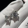 Cartier-Style C-Letter Diamond Stud Earrings