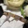 Cartier-style Screw Diamond Bracelet, Full Pavé Wide Design, Hand-set Imported Zirconia, Thick 18K Plating, Luxurious Texture