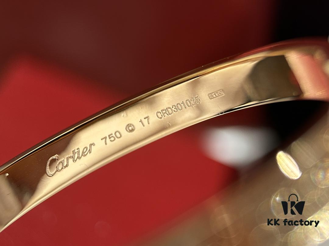 Cartier-style Screw Diamond Bracelet, Full Pavé Wide Design, Hand-set Imported Zirconia, Thick 18K Plating, Luxurious Texture