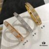 Cartier Love Bracelet Wide Version, CNC 5-Axis Precision Carved, Solid V Gold Plated, Timeless Classic Design
