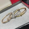 V Gold Plated 1.0mm Gold 1DB Original Print CNC Version Cartier Thick-Style Diamond-Studded Nail Bangle