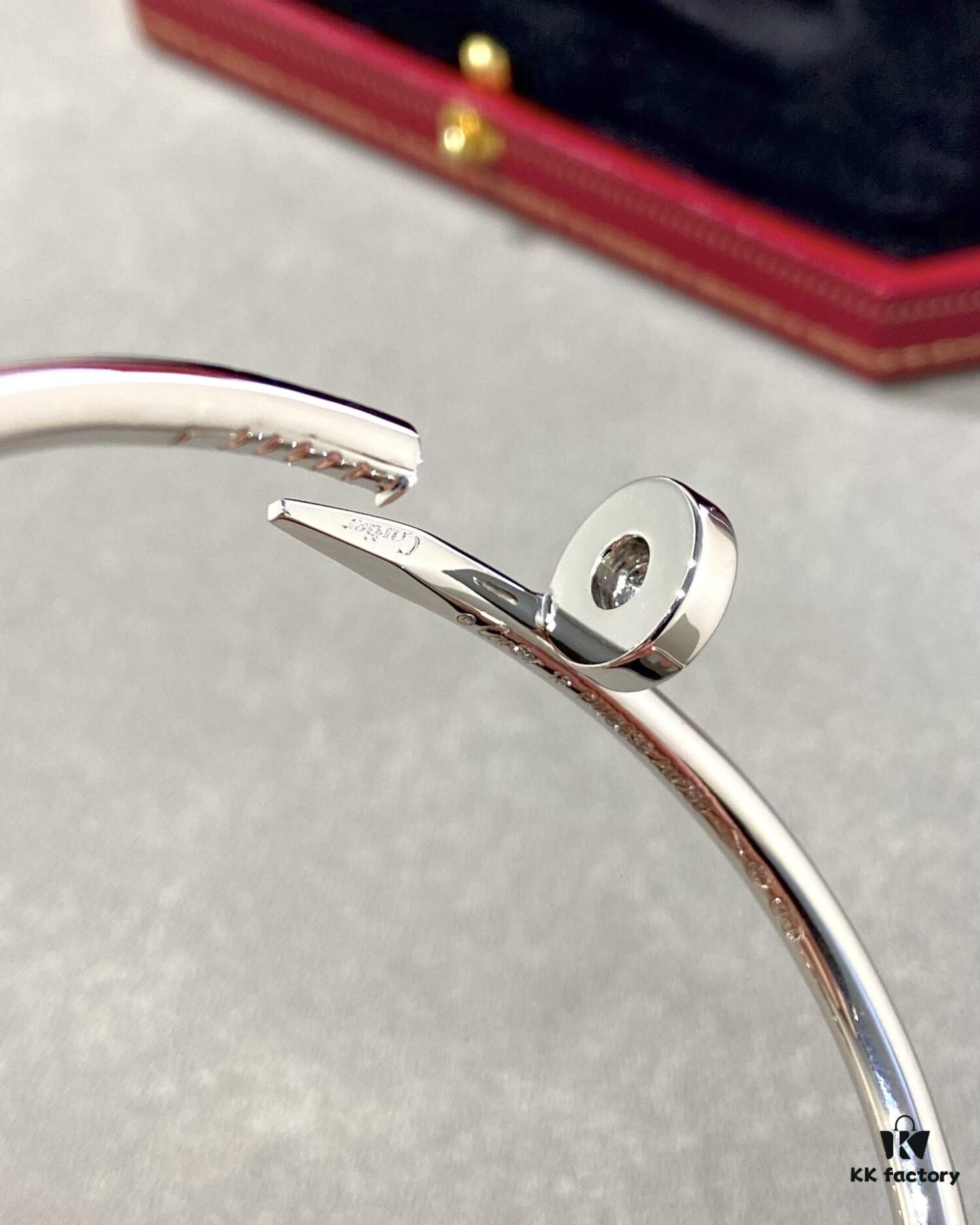 Cartier Juste un Clou Nail Bracelet, Non-Diamond CNC Version, White Gold Color