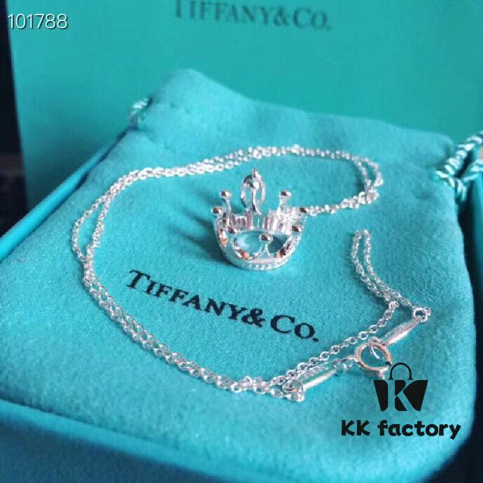Tiffany Crown Queen Necklace, 925 Sterling Silver Material, Exquisite Design for Every Girl's Princess Dream, Elegant and Fresh