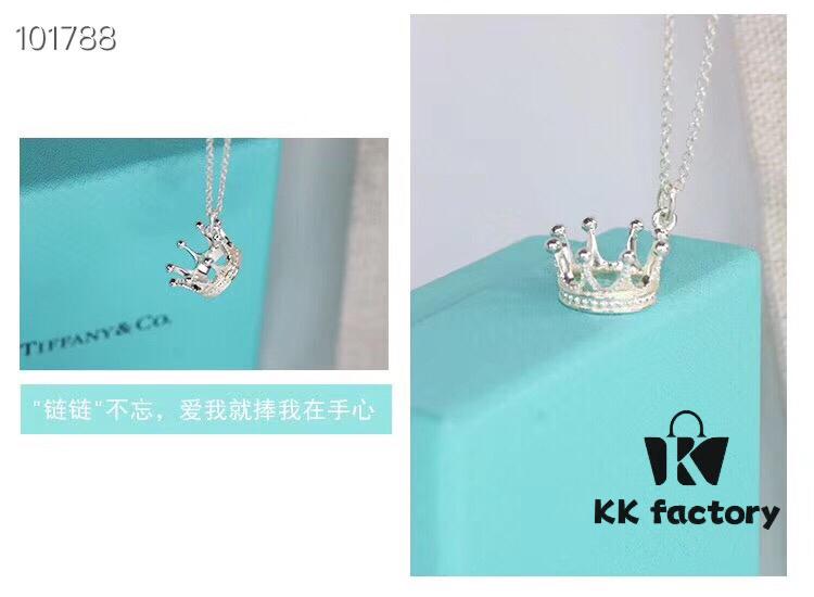 Tiffany Crown Queen Necklace, 925 Sterling Silver Material, Exquisite Design for Every Girl's Princess Dream, Elegant and Fresh