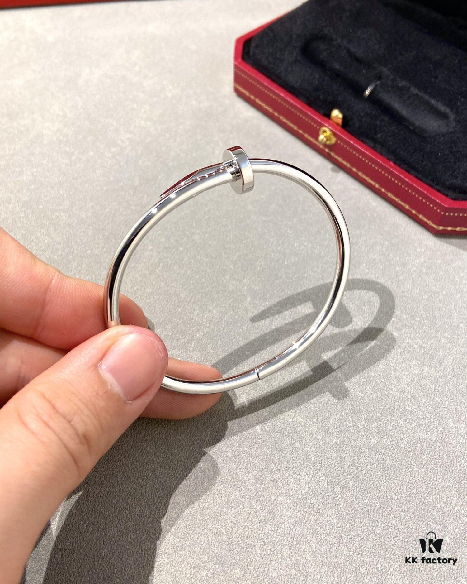 Cartier Juste un Clou Nail Bracelet, Non-Diamond CNC Version, White Gold Color