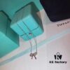 Original Design Counter Small Smooth Bow Necklace ✨Tiffany & Co. Official Website ✨✨ German Imported 925 Sterling Silver Vacuum Plated with Pt950 Platinum, Comparable to Counter Quality