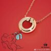 Tiffany & Co. 2020 Chinese New Year Limited Edition Exclusive Counter Limited Circle Double T Red Carnelian Necklace
