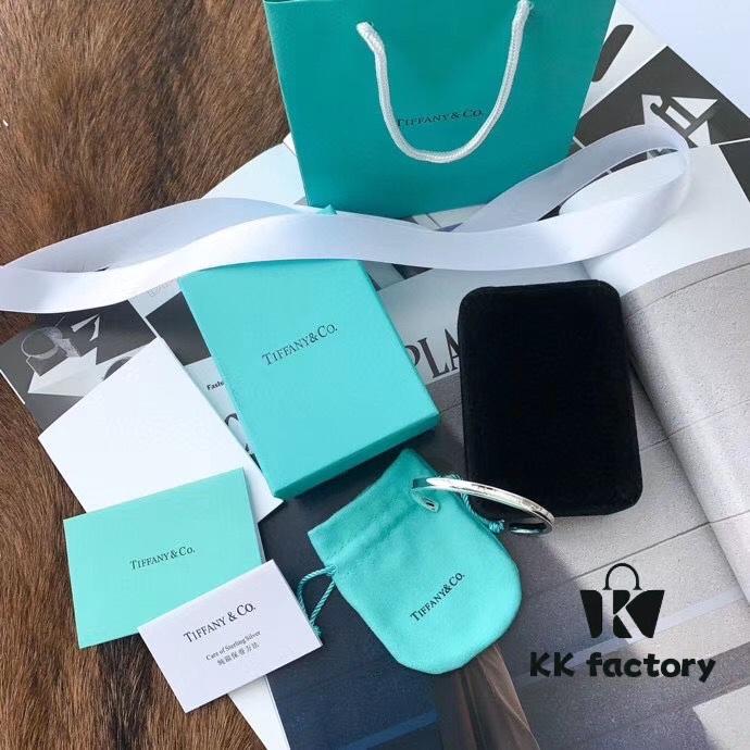 Tiffany & Co 1837 Collection 925 Sterling Silver Narrow Love Open Bangle, Adjustable for Women