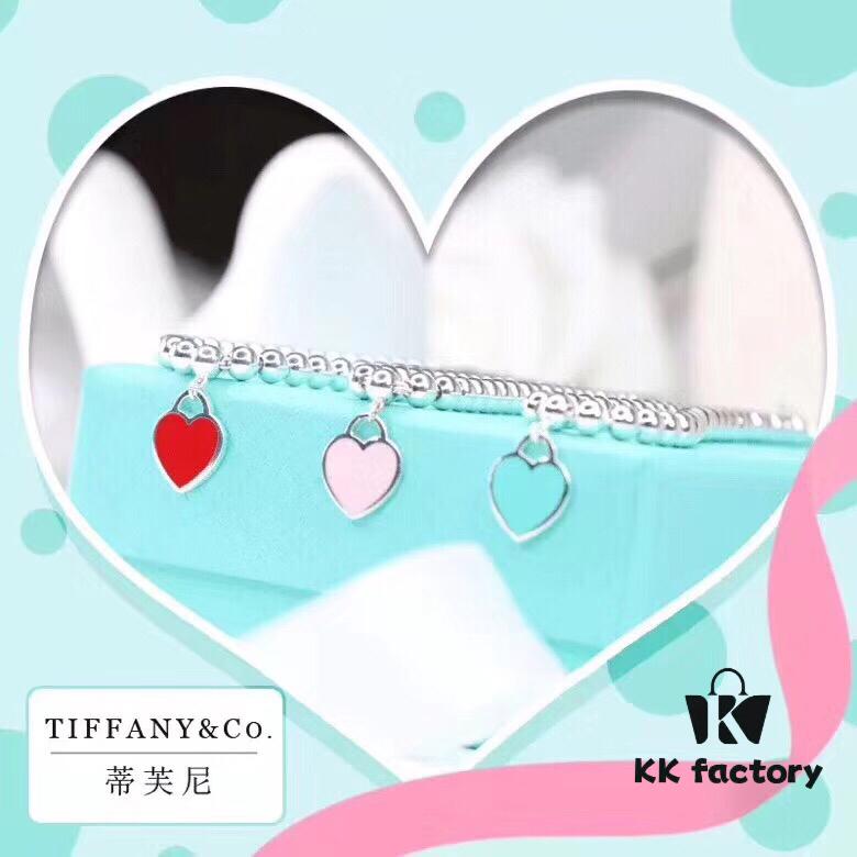 Tiffany & Co. Classic Heart Beaded Bracelet, Simple and Timeless Design, Iconic Signature Tiffany Style, Versatile Match, 925 Sterling Silver Material, Imported Lobster Clasp, Double Chain Structure Distinguishing from Ordinary Market Versions, Complete with Original Retail Packaging