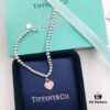 Tiffany & Co. Red Blue Pink Enamel Heart Charm Sterling Silver Bracelet 🎀 Necklace 🎀