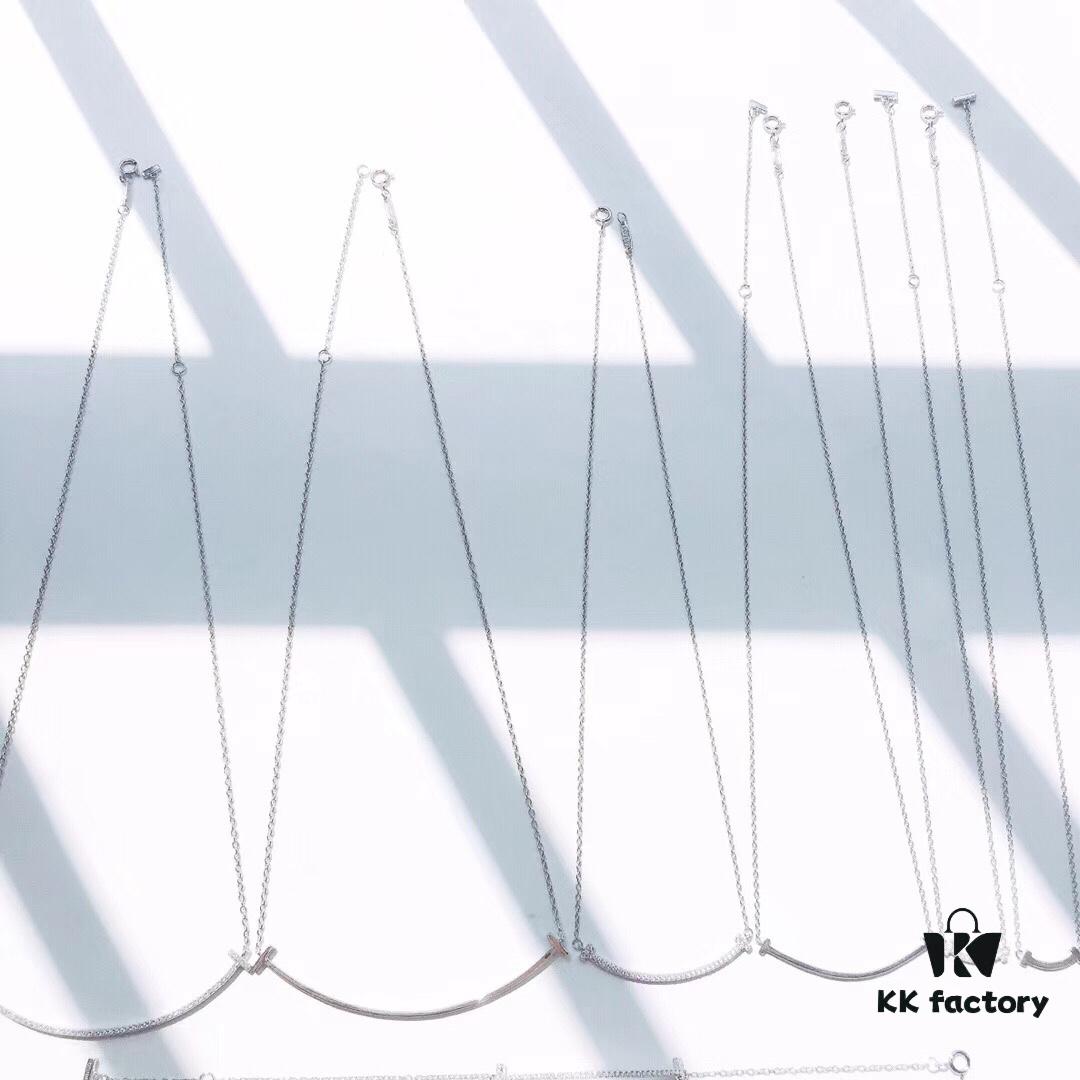 Tiffany & Co. Smile Necklace Collar Chain, Large, Medium, Small Sizes, Same Style as Lin Xinru and Tang Jing's Smile Bracelet, Earrings, Bangle, Ring - Valentine's Day Gift