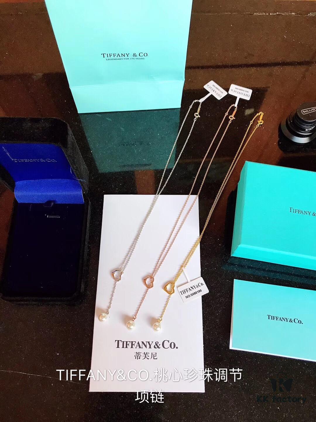 Tiffany & Co. Elsa Peretti® Open Heart Pearl Necklace with Sautoir Design, 8mm Pearl, 1.0cm Heart