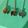 T House Elephant Pendant Clavicle Chain, One Side Polished, Other Side Engraved with Letter 'l', Original Logo, S925 Silver Material, Available in White Gold, Rose Gold, and Yellow Gold – 3 Colors