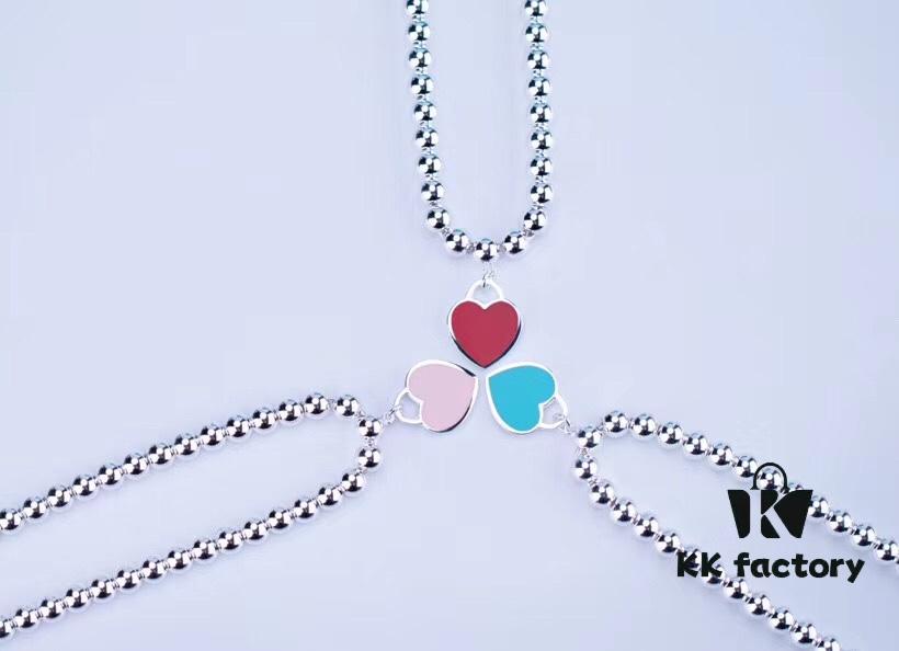 Tiffany Inspired Heart Resin Bracelet in S925 Sterling Silver with Enamel Detail