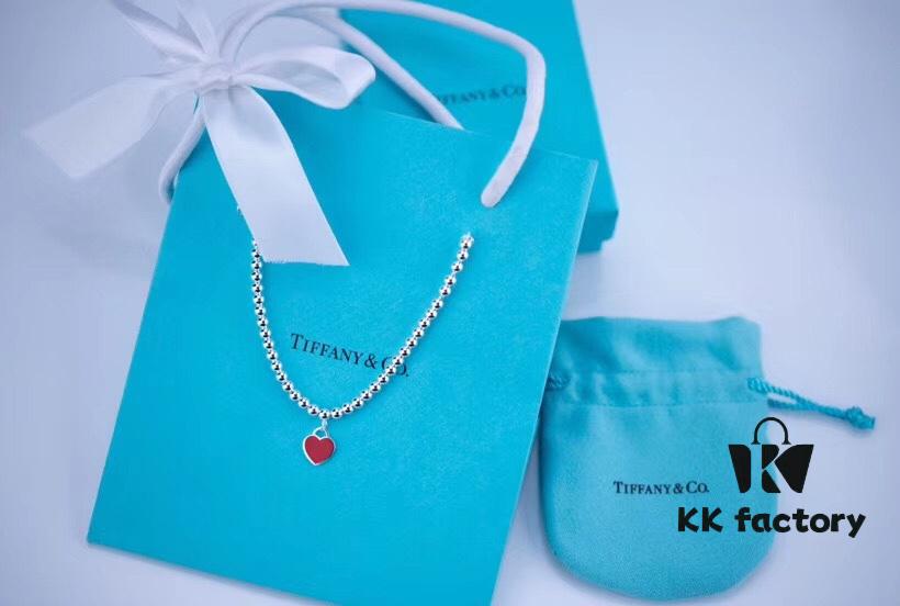 Tiffany Inspired Heart Resin Bracelet in S925 Sterling Silver with Enamel Detail