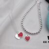 Tiffany & Co. New Year Red Heart Bracelet and Necklace, Pure Silver Craftsmanship with New Technology, Premium Quality – Real Item Exceptionally Beautiful! Bracelet Interior Made with Pure Silver Wire, 4mm S925 Sterling Silver Beads, Authenticity Guaranteed