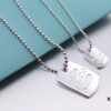 Tiffany & Co. Original Authentic Round Bead Necklace 1837 Military Pendant Unisex Couple Necklace