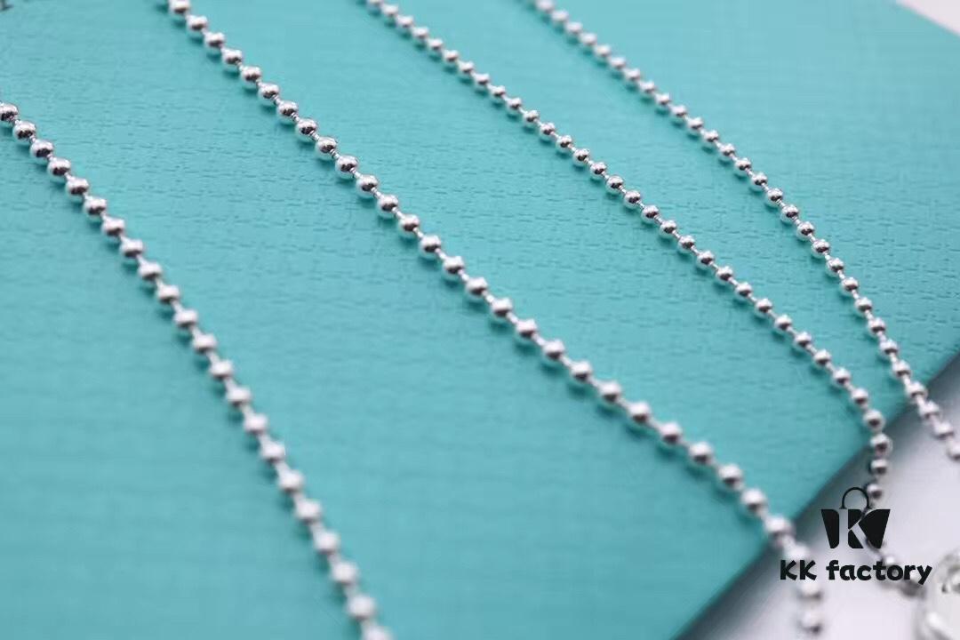 Tiffany & Co. Original Authentic Round Bead Necklace 1837 Military Pendant Unisex Couple Necklace