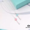 Tiffany Blue Heart Key Enamel Necklace