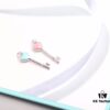 Tiffany Blue Heart Key Enamel Necklace
