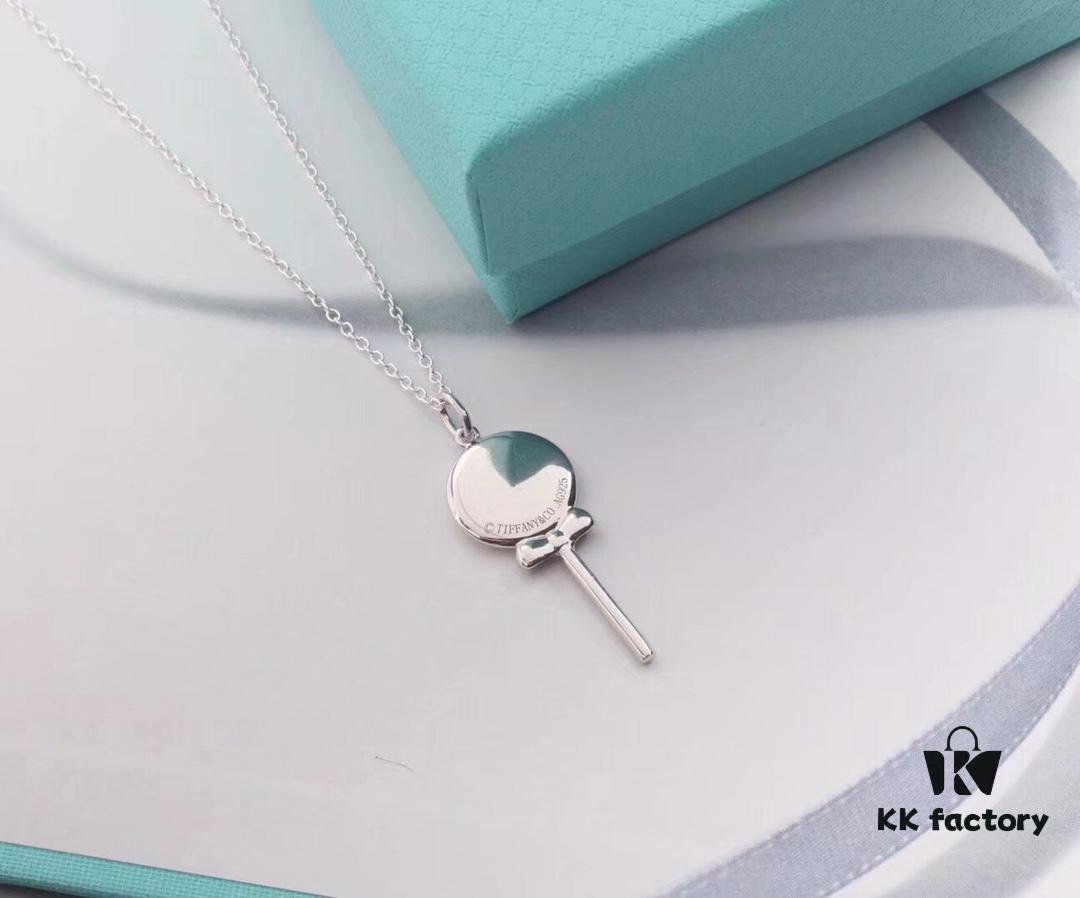 925 Sterling Silver Tiffany Lollipop Pendant, Minimalist Design Resonating with the Essence of Love