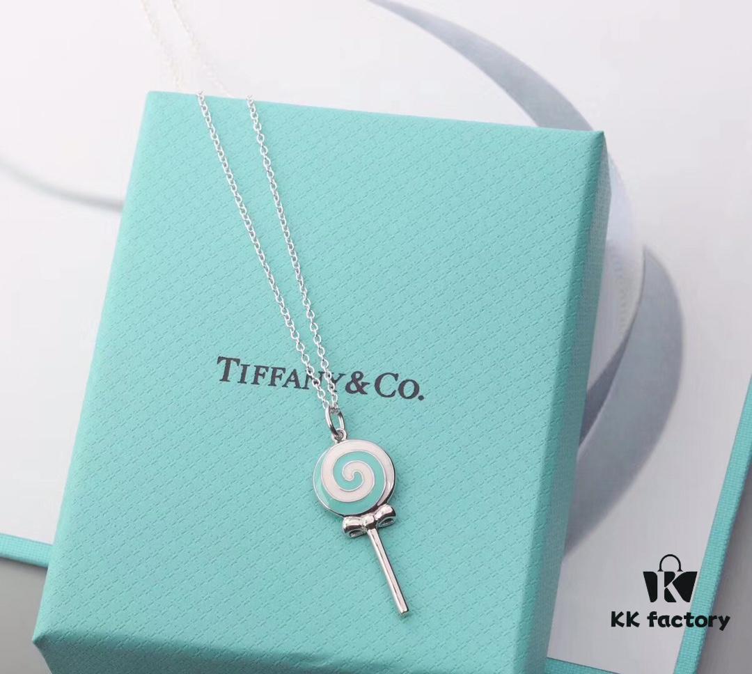 925 Sterling Silver Tiffany Lollipop Pendant, Minimalist Design Resonating with the Essence of Love