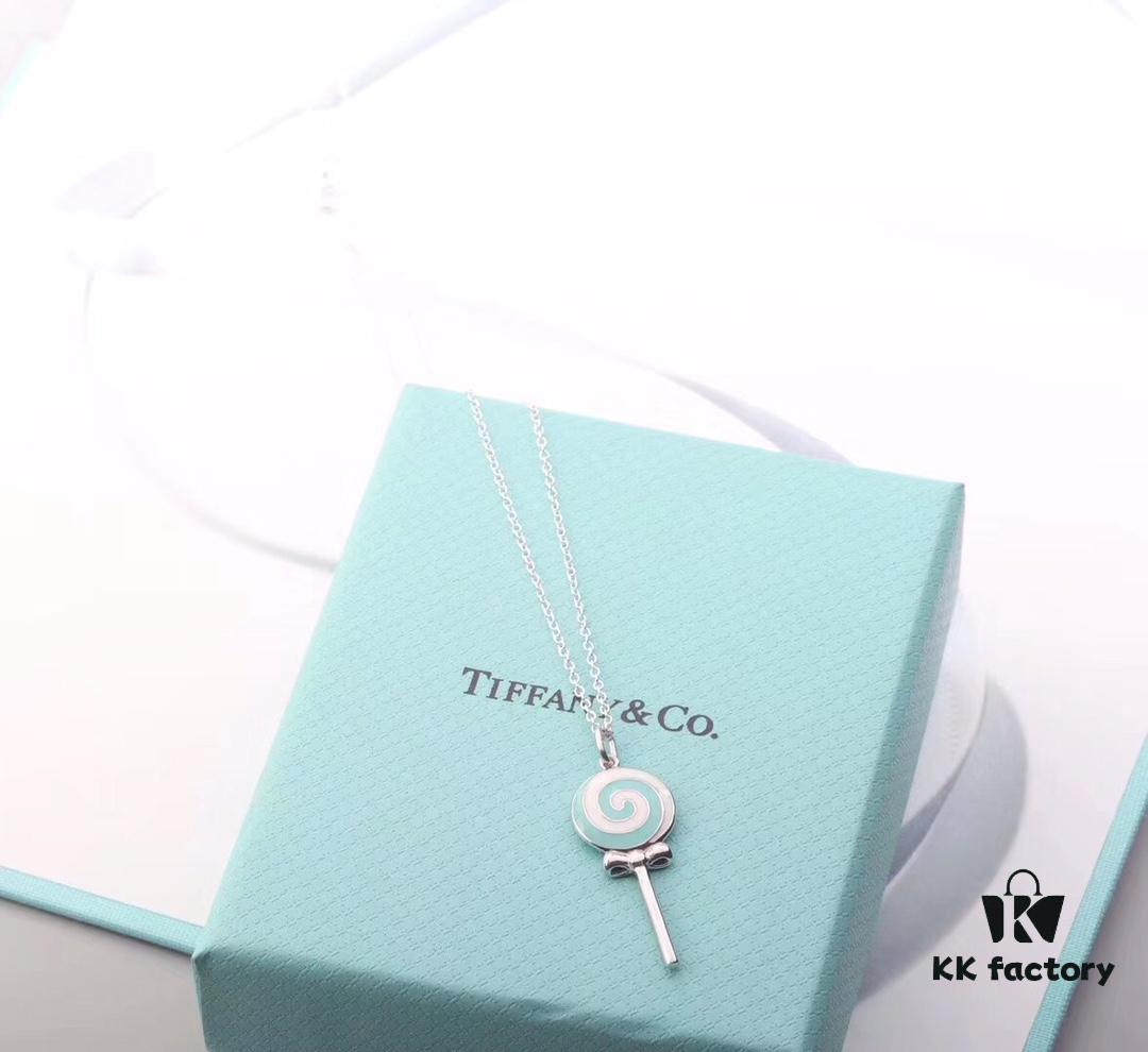 925 Sterling Silver Tiffany Lollipop Pendant, Minimalist Design Resonating with the Essence of Love