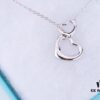 Tiffany & Co. Heart Pendant Necklace Set, Small and Large Hearts, 925 Sterling Silver with Rhodium Plated Finish, Reversible Design with Original Engraving and Designer Signature Logo