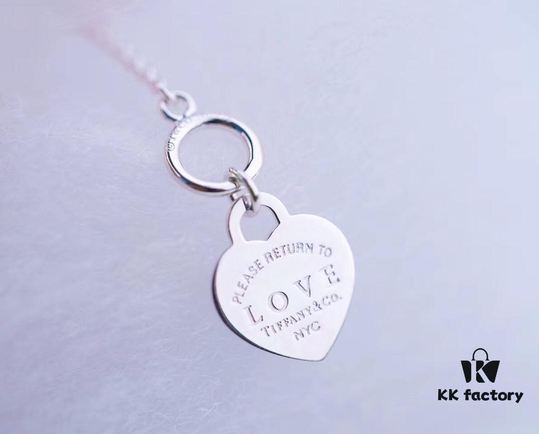 Tiffany Enamel Heart Pendant - Pin Buckle Necklace