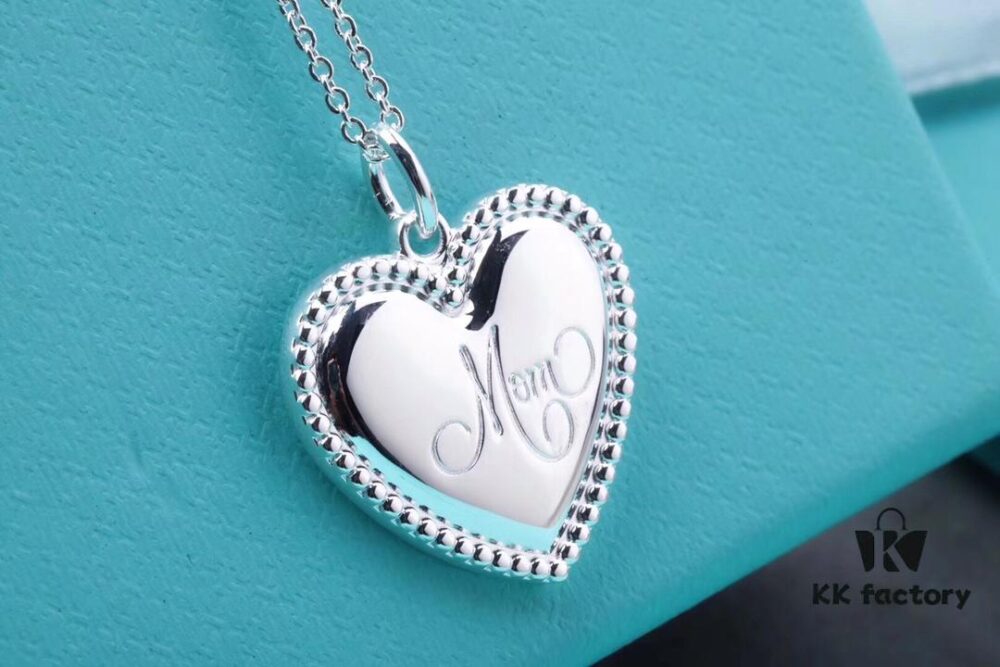 Tiffany Solid Large Heart Necklace - Authentic Counter Product, Proxy Purchase Version, Tiffany T Two Series Love Heart Necklace, Premium German Imported 925 Sterling Silver with Thick Gold Plating, Fine Craftsmanship, High-End Custom Heart Pendant Diameter 2.0 cm, Chain Length 50 cm, Tagged AG925