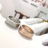 Tiffany Double T Ring, 925 Sterling Silver with High-Carbon Diamond, Platinum and Rose Gold Options, Hypoallergenic, Fade-Resistant
